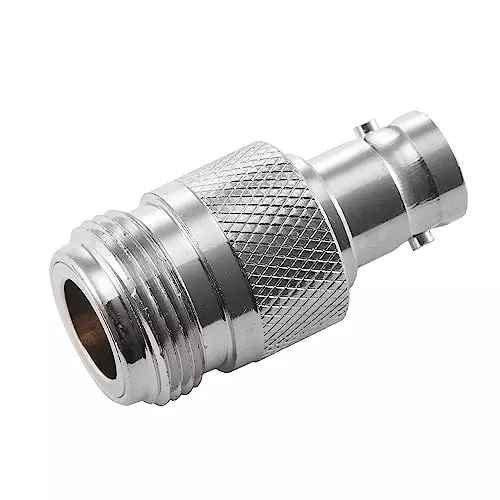 NETBOON Straight Coaxial Connector BNC Female to N Female 50 Ohm Nickel Plated Brass, BNC-F-N-F-ADP