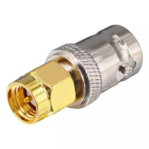 NETBOON Straight Coaxial Connector BNC Female Jack to SMA Male 50 Ohm Nickel Plated Brass, BNC-F-SMA-M-ADP