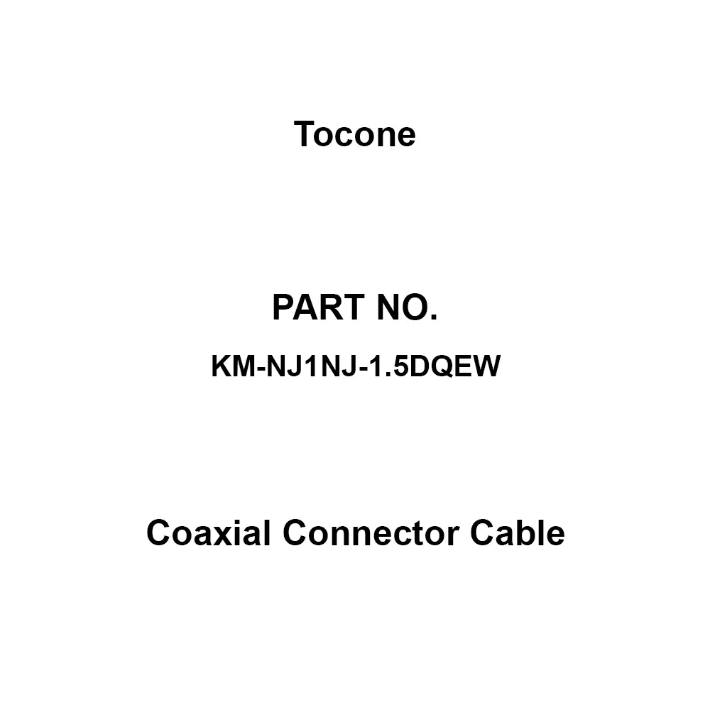 Tocone Coaxial Cable with Connector Φ3.4 mm Outer Dia 1 m Length, KM-NJ1NJ-1.5DQEW