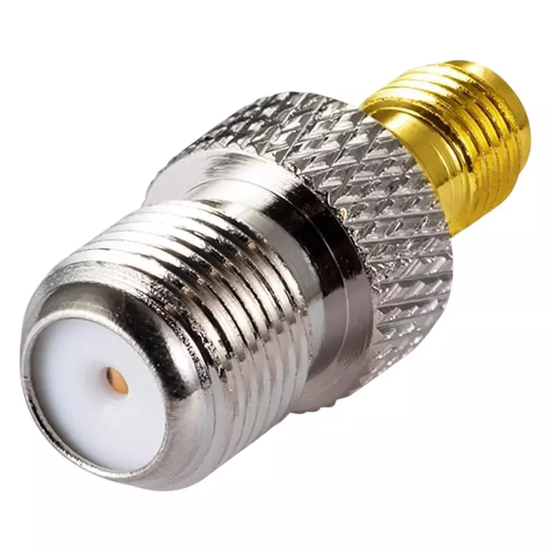 NBR RF Coaxial Connector Straight Adapter 50 Ohm Impedance SMA Female to F-Type Female for FM, Radio, WiFi Antenna, TA040