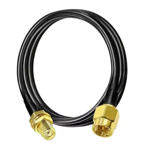 NBR RF Coaxial Antenna Extension Cable White/Black SMA Male to SMA Female 5 m Cable Length 50 Ohm Impedance, CA0084