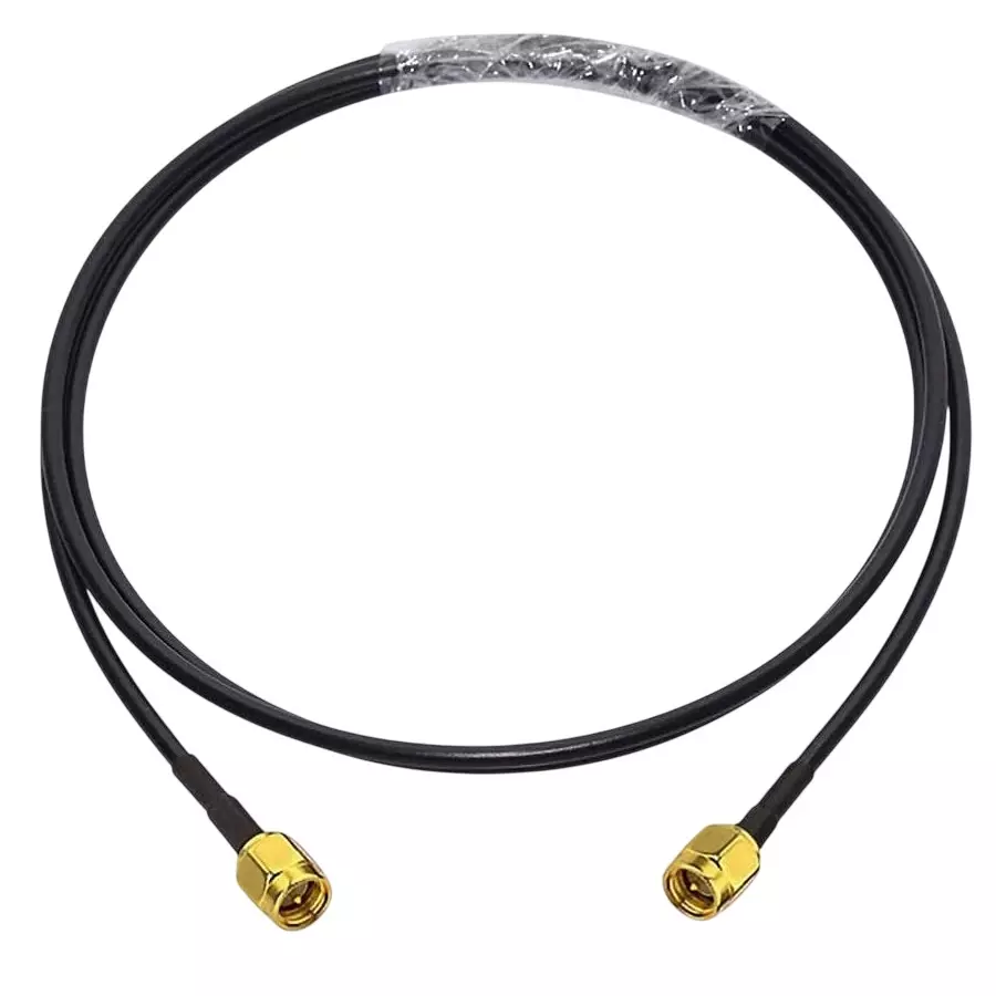 NBR RF Coaxial Pigtail Jumper Cable SMA Male to SMA Male 1 m Cable Length 50 Ohm Impedance, CA0099