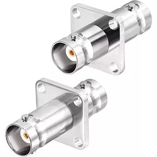 netboon-rf-panel-mount-adapter-with-bnc-female-to-bnc-female-4-hole-flange-straight-type-nickel-plated-brass-chrome-bnc-f-bnc-f-4-h-adp-10-pack-of-10