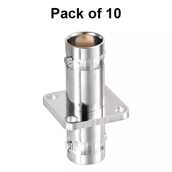 netboon-rf-panel-mount-adapter-with-bnc-female-to-bnc-female-4-hole-flange-straight-type-nickel-plated-brass-chrome-bnc-f-bnc-f-4-h-adp-10-pack-of-10