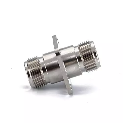 netboon-four-hole-panel-mount-coaxial-connector-n-female-to-n-female-nickel-plated-brass-50-ohm-for-rf-communication-n-f-n-f-4-h-adp-10p-pack-of-10