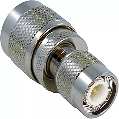 NETBOON Straight Coaxial Connector N Male to TNC Male Nickel-Plated Brass 50 Ohm for RF Communication, N-M-TNC-M-ADP-10 (Pack of 10)