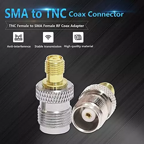 netboon-straight-coaxial-connector-tnc-female-to-sma-female-nickel-plated-brass-50-ohm-for-rf-communication-tnc-f-sma-f-adp-3p-pack-of-3