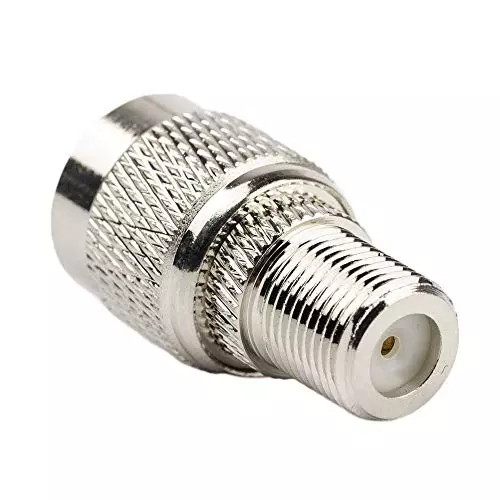 NETBOON Straight Coaxial Connector TNC Male to F Type Female Nickel-Plated Brass 50 Ohm for RF Communication, TNC-M-F-F-ADP-1P