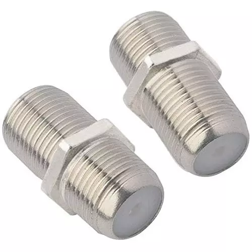 GENERIC F-Type Female to F-Type Female Coaxial Cable Adapter 50 Ω Impedance for High Speed RG6 Cable, J3-HB2I-IJL3 (Pack of 2 Pcs)