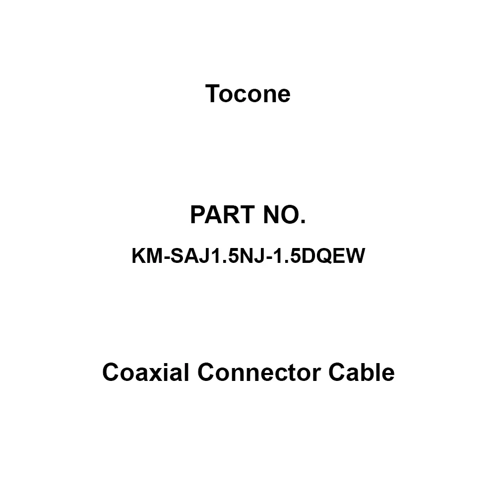 Tocone Coaxial Cable with Connector Φ3.4 mm Outer Dia 1.5 m Length, KM-SAJ1.5NJ-1.5DQEW