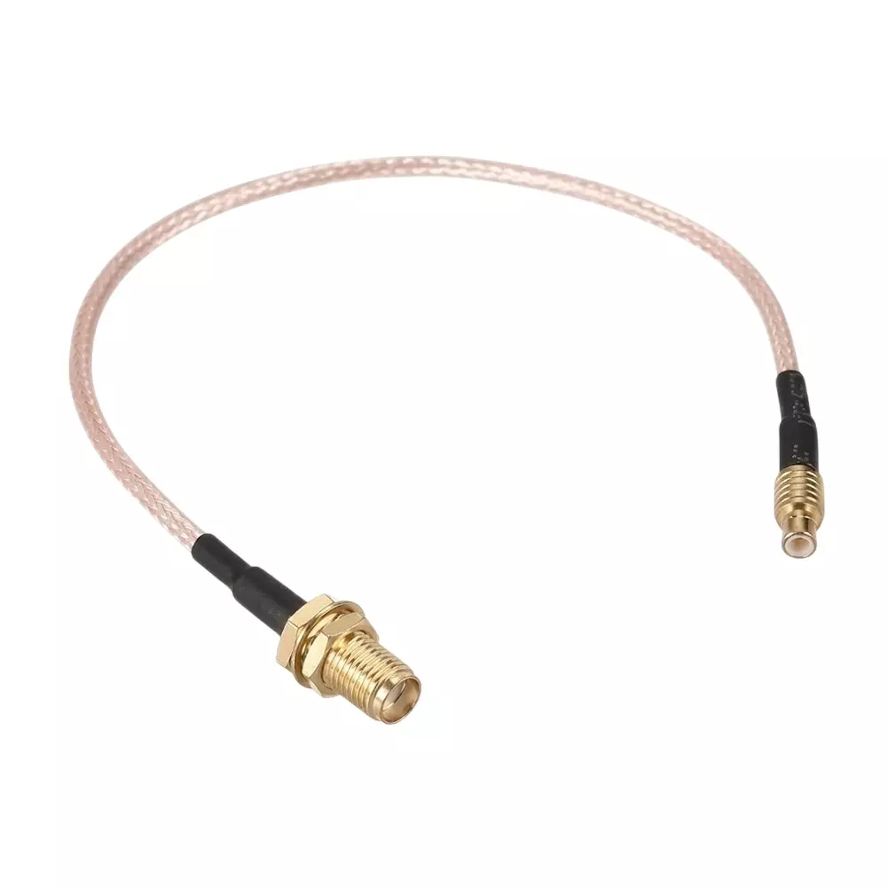 NBR RF Coaxial Pigtail Extension Cable SMA Female Bulkhead Jack to MCX Male Straight 2 ft (60 cm) Cable Length 50 Ohm Impedance, CA0327