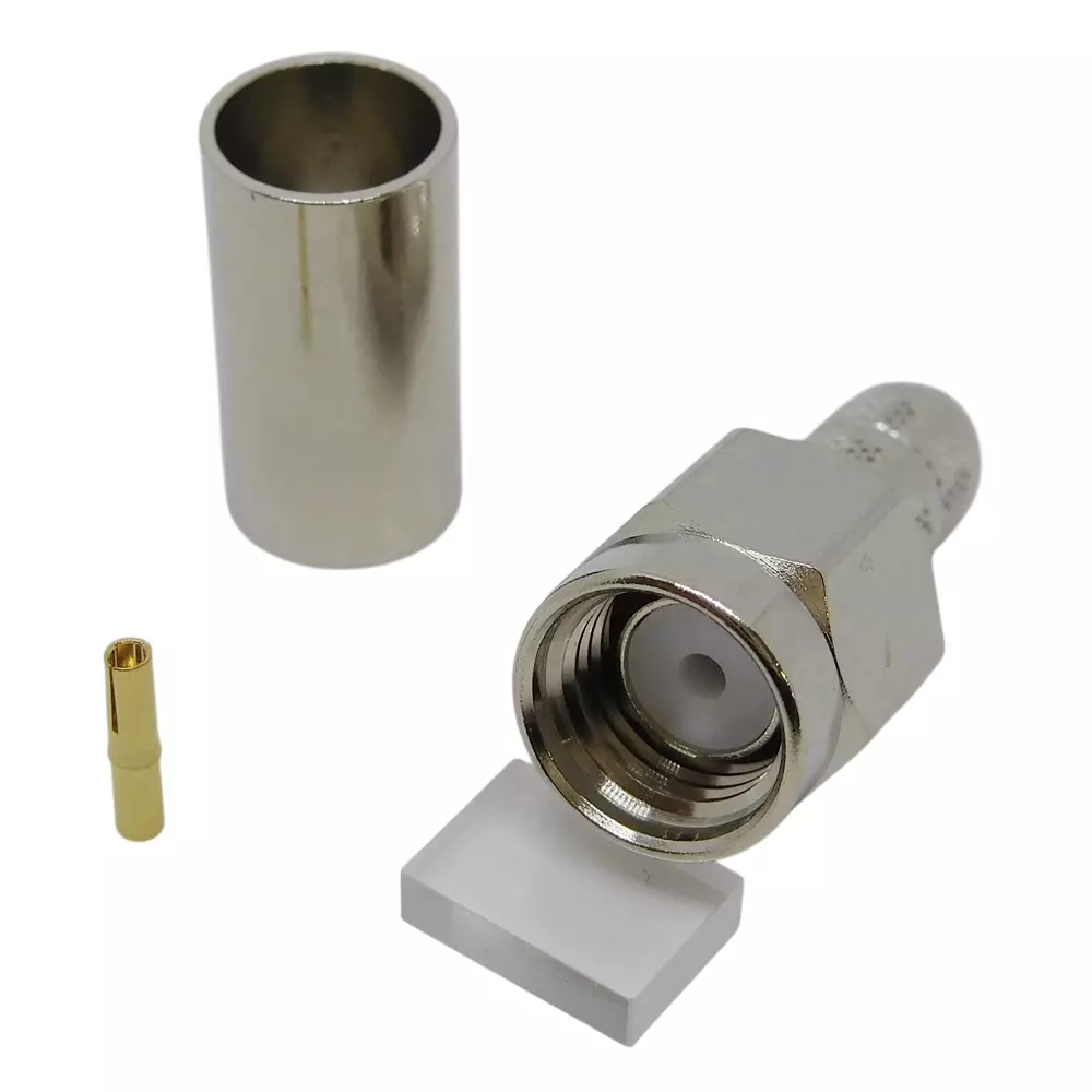 NIHON ELEPARTS Coaxial Connector Reverse Plug DC to 2 GHz or more Frequency Nickel Surface Treatment, RSMA-PS-RG303U