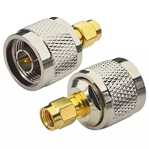 netboon-straight-coaxial-connector-n-male-to-rp-sma-male-nickel-plated-brass-50-ohm-for-rf-communication-n-m-sma-m-rp-adp-3p-pack-of-3