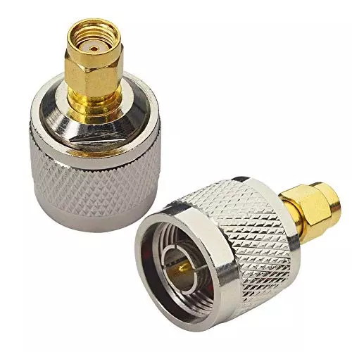 netboon-straight-coaxial-connector-n-male-to-rp-sma-male-nickel-plated-brass-50-ohm-for-rf-communication-n-m-sma-m-rp-adp-3p-pack-of-3