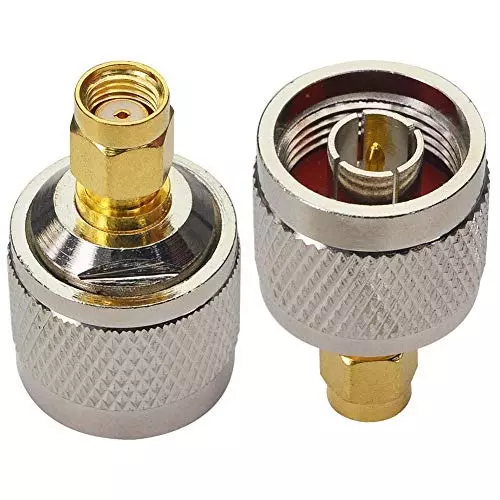 netboon-straight-coaxial-connector-n-male-to-rp-sma-male-nickel-plated-brass-50-ohm-for-rf-communication-n-m-sma-m-rp-adp-3p-pack-of-3
