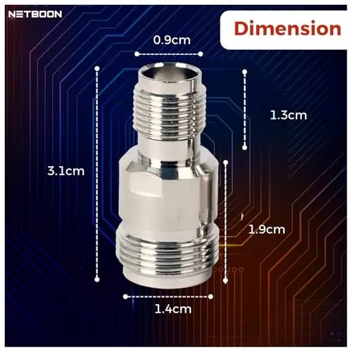 netboon-straight-coaxial-connector-n-female-to-tnc-female-nickel-plated-brass-50-ohm-for-rf-communication-tnc-f-n-f-adp-5p-pack-of-5