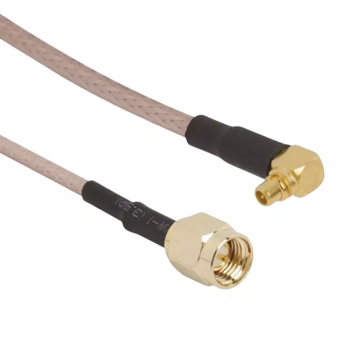 NBR RF Coaxial Pigtail Adapter Cable Black SMA Male Plug to MMCX Male Right Angle 15 cm (6 Inch) Cable Length, CA0210