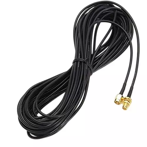 NBR RF Coaxial Extension Cable Black SMA Male to SMA Female 5 m Cable Length 50 Ohm Impedance, CA0067