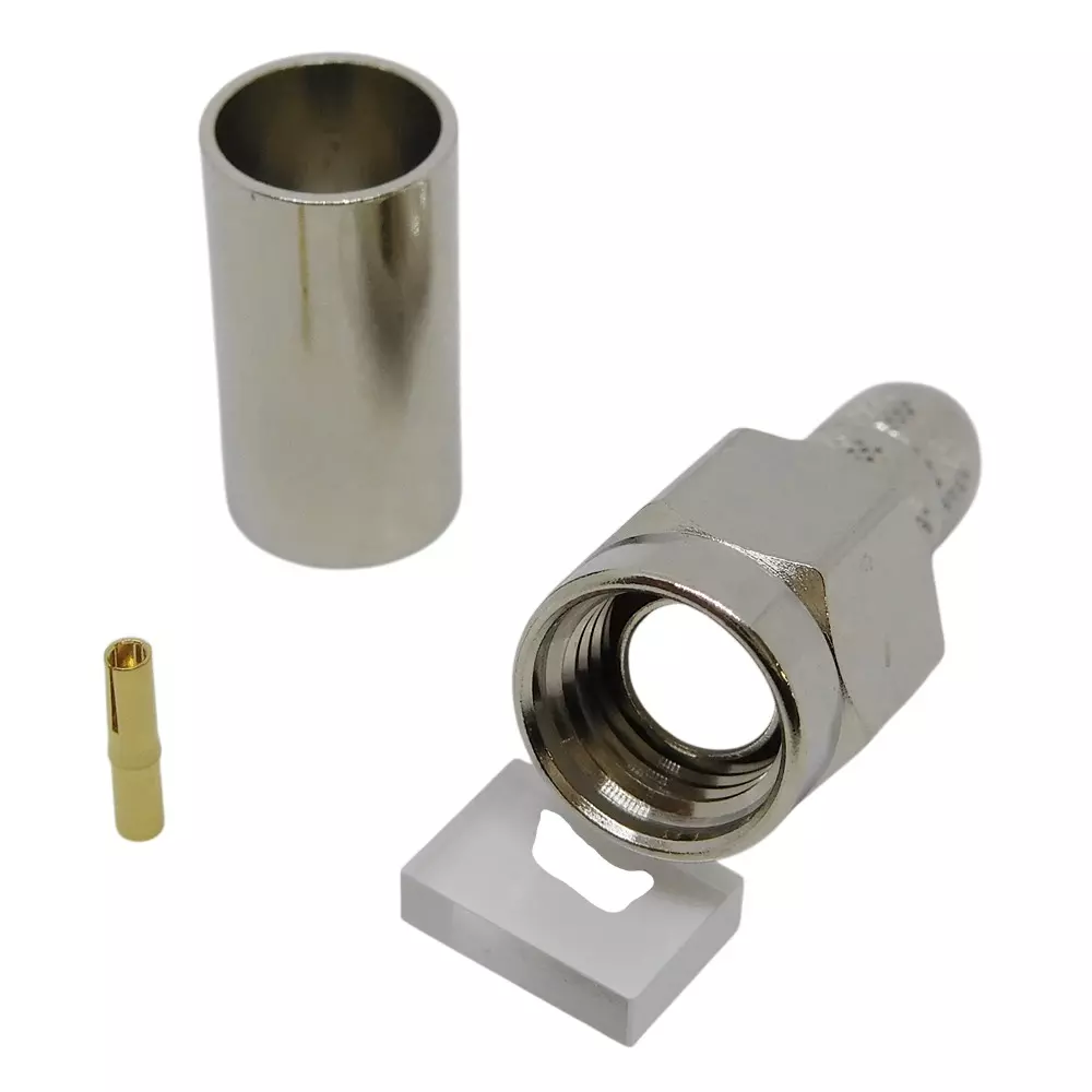NIHON ELEPARTS Coaxial Connector Reverse Plug DC to 2 GHz or more Frequency Nickel Surface Treatment, RSMA-PS-RG122U