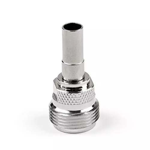 Oxywave Crimp Cable Connector N Female Nickel Plated Brass Body for LMR200 Coaxial Cable, NF-LMR200 (Pack of 5)