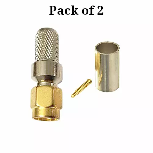 oxywave-crimp-cable-connector-sma-male-nickel-plated-brass-body-for-lmr300-coaxial-cable-smamcrimplmr300-pack-of-2