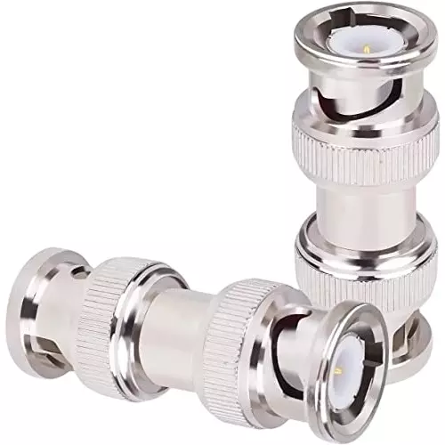 NETBOON Straight Coaxial Connector BNC Male to BNC Male Nickel Plated Copper 50 Ohm for RF Communication, BNC-M-BNC-M-ADP-3 (Pack of 3)