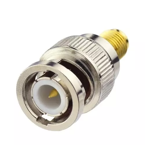 NETBOON Straight Coaxial Connector BNC Male to SMA Female 50 Ohm Nickel Plated Brass, BNC-M-SMA-F-ADP