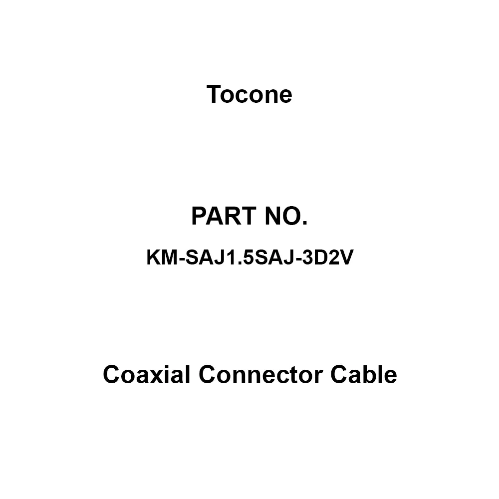 Tocone Coaxial Cable with Connector Φ5.3 mm Outer Dia 1.5 m Length, KM-SAJ1.5SAJ-3D2V