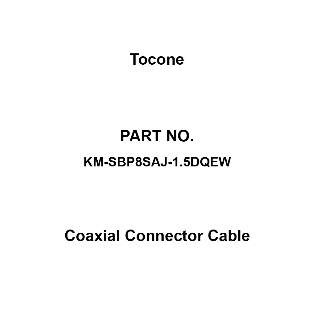 Tocone Coaxial Cable with Connector Φ3.4 mm Outer Dia 8 m Length, KM-SBP8SAJ-1.5DQEW