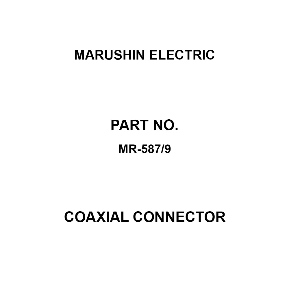 MARUSHIN ELECTRIC Coaxial Connector Round type Type Straight Shape screw Connection Type, MR-587/9 (Pack of 10)