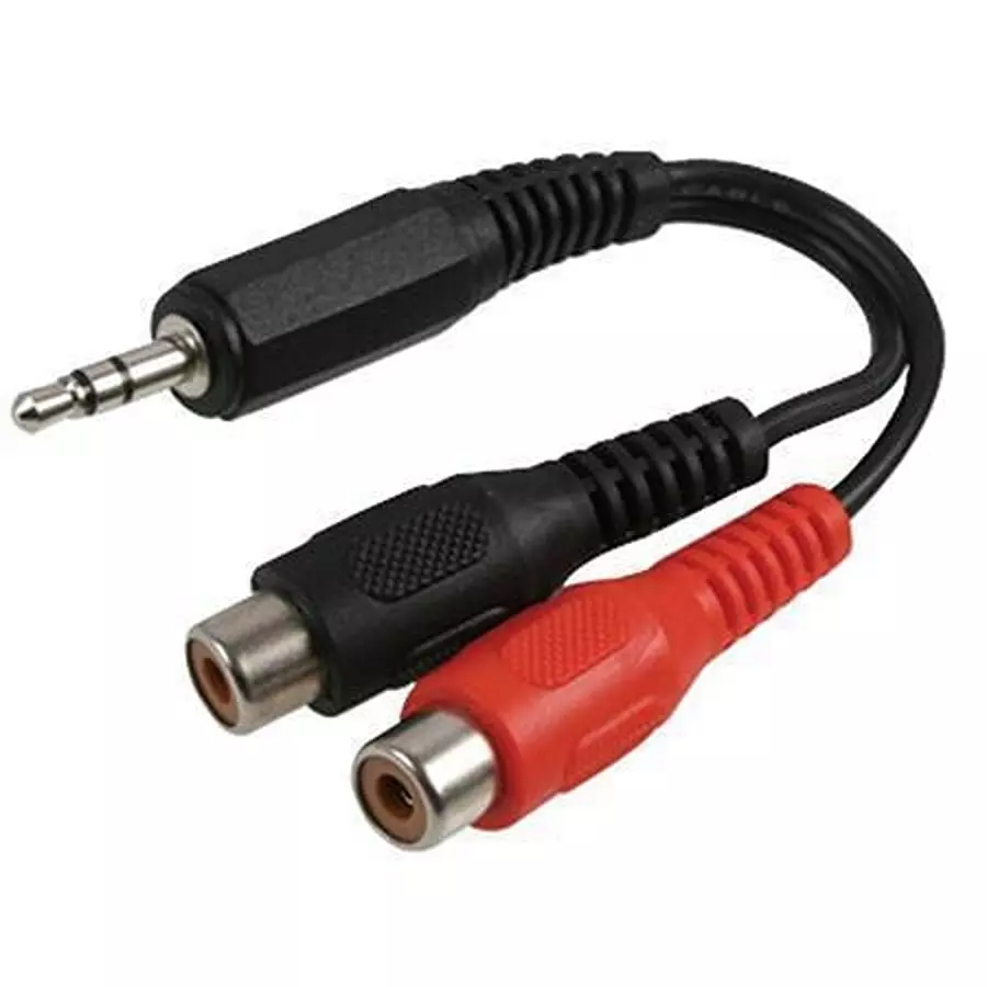 MULTICOMP PRO Audio / Video Cable Assemblies CABLE, 3.5MM STEREO PLUG-2 RCA JACK, 4", PSG00208