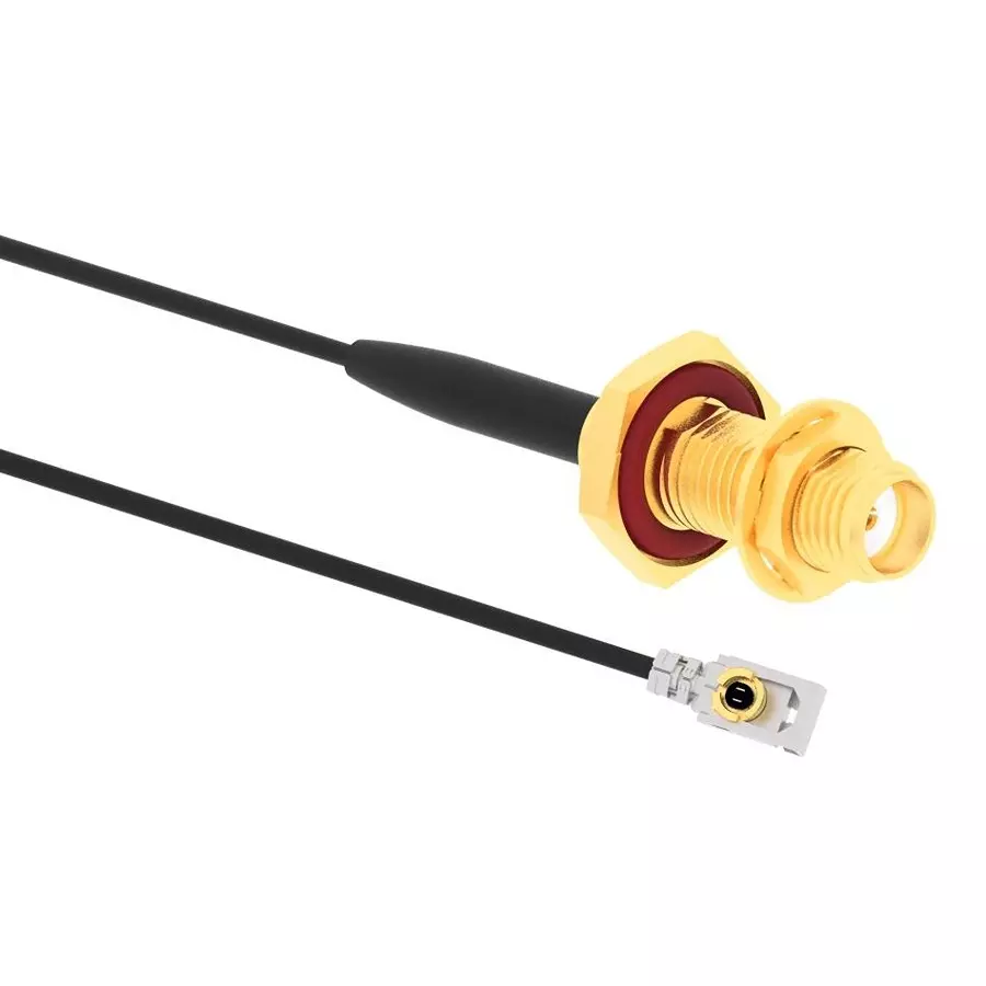 AMPHENOL RF RF Coaxial Cable Assemblies CABLE ASSY, MHF1 R/A PLUG-SMA JACK, 5.9", 095-902-585-150