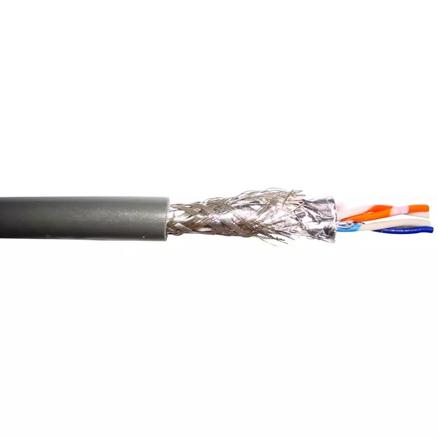 BELDEN SHIELDED MULTIPAIR CABLE 2PR 100FT 300V CHROME, 8332 060100