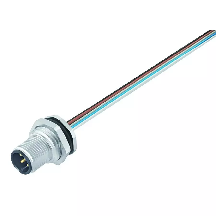 BINDER SENSOR CORD, 4P M12 PLUG-FREE END, 200MM, 76-0531-1011-00004-0200