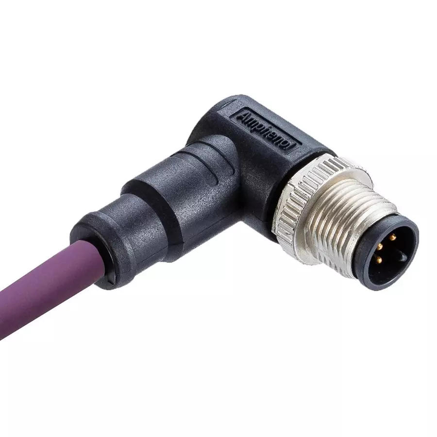 AMPHENOL LTW SENSOR CORD, M12 R/A PLUG-FREE END, 6.6 , MSDS-04BMMM-SR8L02