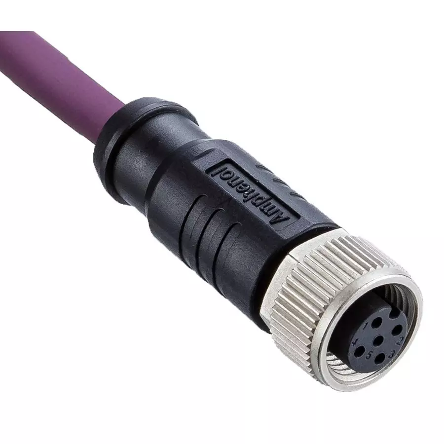 AMPHENOL LTW SENSOR CORD, 4P M12 RCPT-FREE END, 6.6 , MSDS-04BFFM-SL8E02
