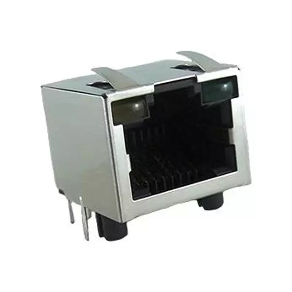 AMPHENOL COMMUNICATIONS SOLUTIONS RJ45 CONN, R/A JACK, 8P8C, 1PORT, TH, RJHSE5480A1