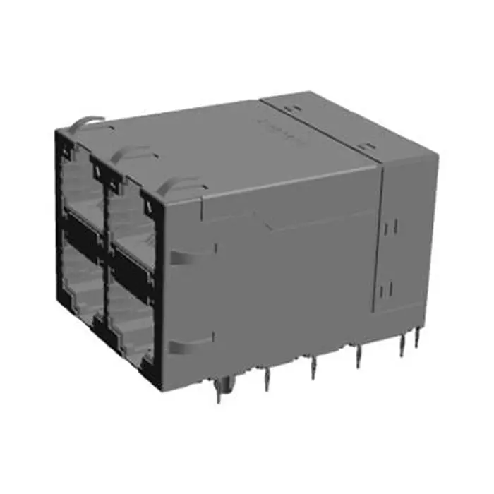 AMPHENOL COMMUNICATIONS SOLUTIONS RJ45 CONN, R/A JACK, 8P8C, 4PORT, TH, RJMG322DN11E3ER