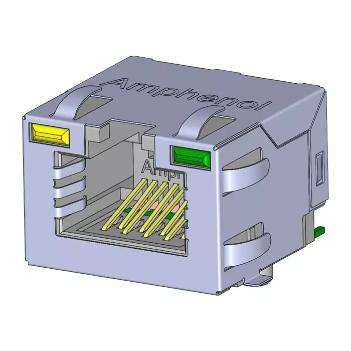AMPHENOL COMMUNICATIONS SOLUTIONS RJ45 CONN, R/A JACK, 8P8C, 1PORT, SMT, RJE3A1881412.