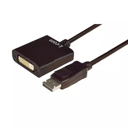 L-COM AUDIO ADAPTER, DP PLUG/DVI-D RCPT, 3.9", DP-DVI-CBL