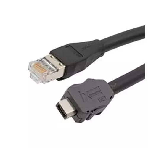 L-COM ENET CORD, IX B PLUG-RJ45 PLUG, 11.8", TRGIX604LZ-BLK-30CM