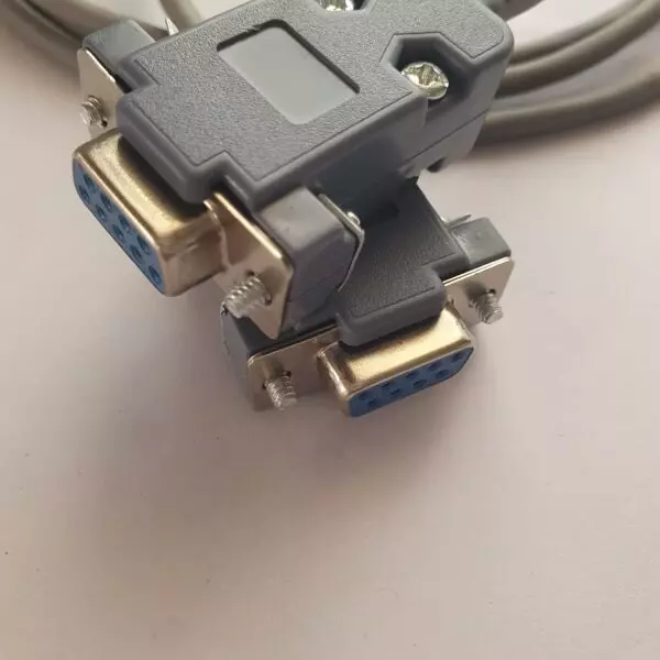 Delta 1.5 m PLC Programming Cable DB9 Female to DB9 Female RS-232 Interface Grey and Black Color