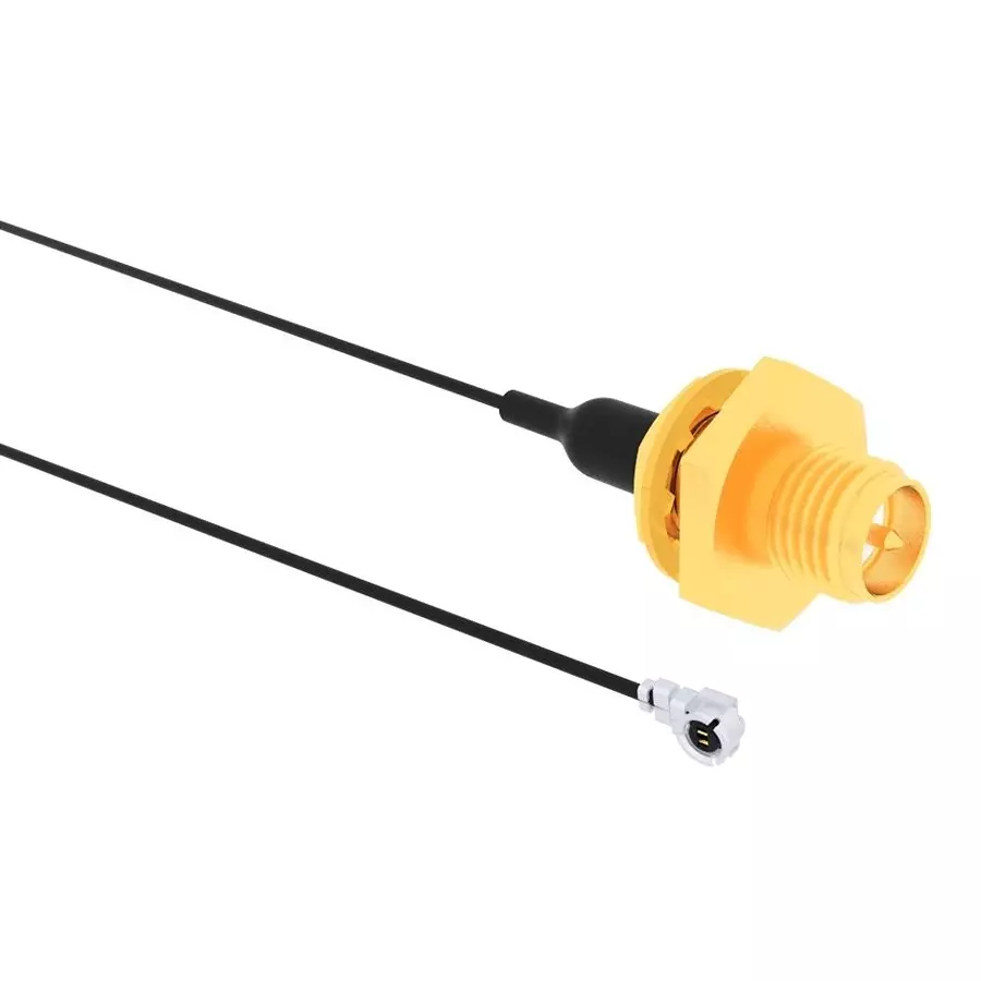 AMPHENOL RF RF Coaxial Cable Assemblies CABLE ASSY, AMC R/A PLUG-SMA JACK, 5.9", 095-902-573-150