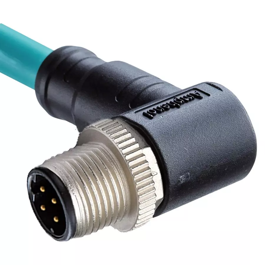 AMPHENOL LTW SENSOR CORD, M12 R/A PLUG-FREE END, 6.6 , MSDS-04BMMM-SR8E02
