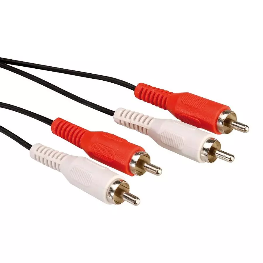 ROLINE AUDIO CABLE, RCA PLUG X 2, 10M, BLACK, 11.09.4338