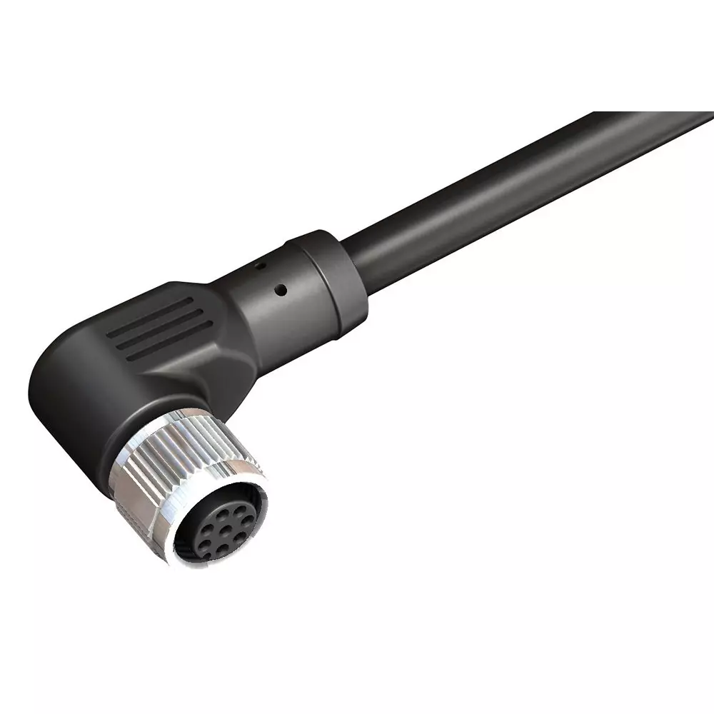 ALTECH Cable Assembly, 8P R/A M12 RCPT-FREE END/16.4, CBF12-R88N0-05BPVC