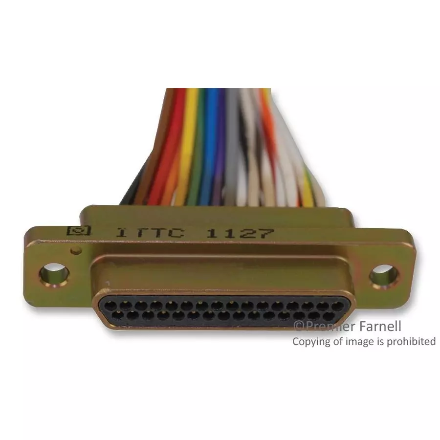 ITT CANNON Cable Assembly, Micro-D Plug-Free End, 914.4 mm (36 Inch), MDM-31PH006B-A174-F222