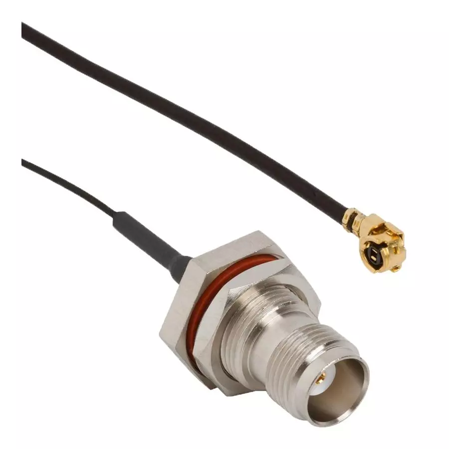AMPHENOL RF RF Coaxial Cable Assemblies CABLE ASSY, AMC4 PLUG-TNC BKHD JK, 200MM, 095-850-286-200