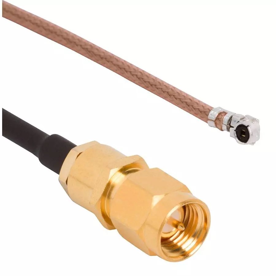 AMPHENOL RF RF Coaxial Cable Assemblies CABLE ASSY, SMA PLUG-AMC R/A PLUG, 11.8", 095-902-516-300