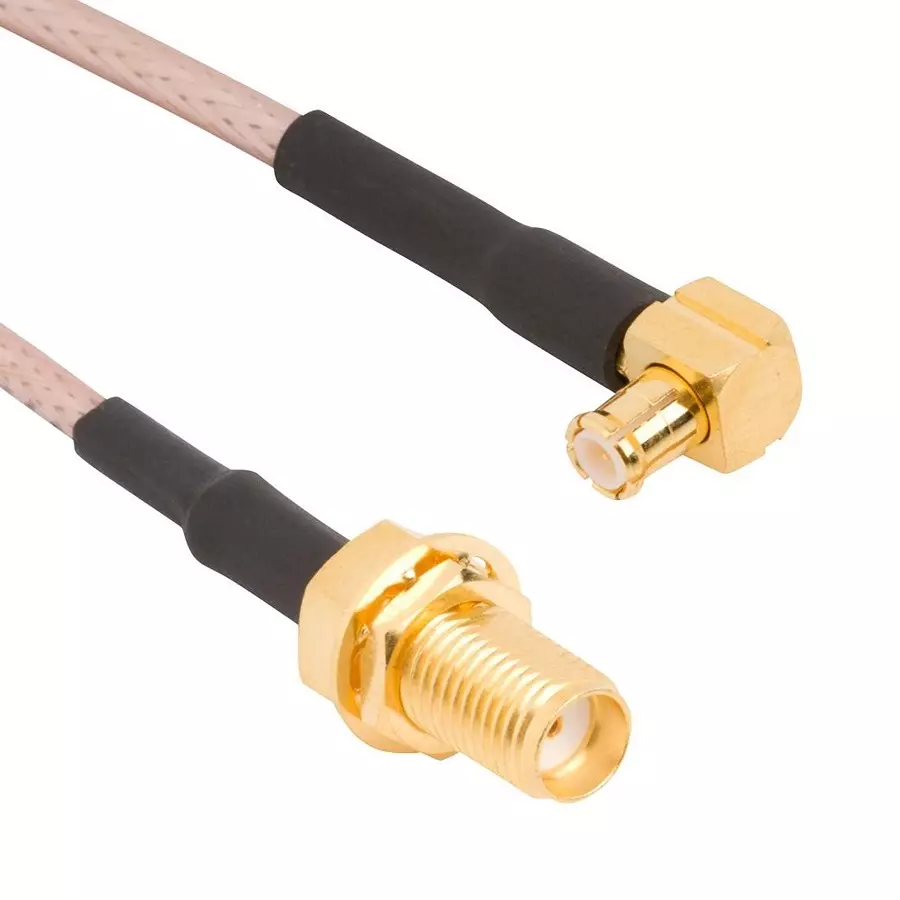 AMPHENOL RF RF Coaxial Cable Assemblies CABLE ASSY, MCX R/A PLUG-SMA JACK, 12", 245130-01-12.00.
